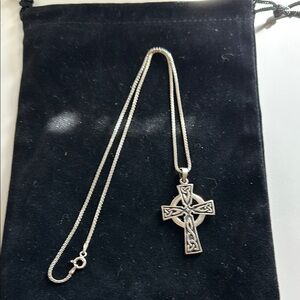 Silver Celtic Cross Necklace NWOT